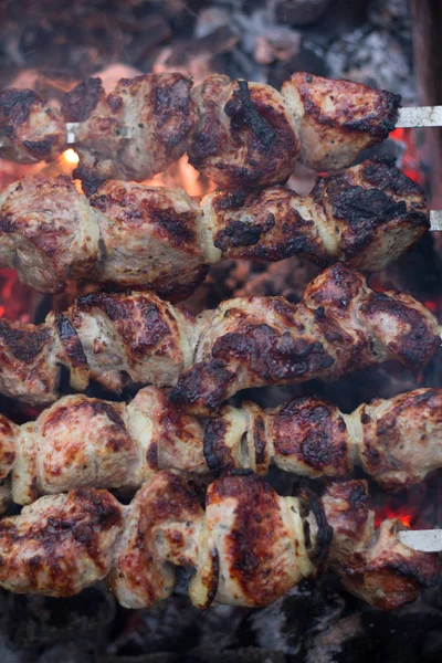 Shish kebab asado en la parrilla . —  Fotos de Stock