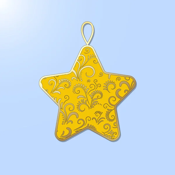Χριστουγεννιάτικη διακόσμηση δικτυωτό καλσόν: αστέρι. Στοιχείο μπορεί να χρησιμοποιηθεί για να διακοσμήσει ευχετήριες κάρτες και άλλες διακοσμήσεις Χριστουγέννων. — Διανυσματικό Αρχείο