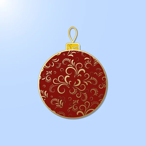 Decoración de rejilla de Navidad: bola. Elemento se puede utilizar para decorar tarjetas de felicitación y otras decoraciones de Navidad . — Vector de stock