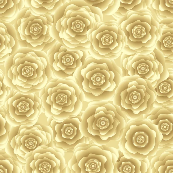 Sorunsuz çiçek desenli. Altın gül hafif bir arka plan üzerinde. Tasarım arka planlar, kağıt ve Tekstil ambalaj tasarımı için Sevgililer günü tebrik kartları. — Stok Vektör