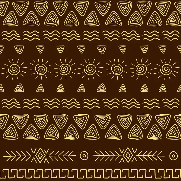 Bezešvá vektorová vzor. Duplikovat přírodní etnickými symboly k dekoraci textilu a tištěné produkty. — Stockový vektor