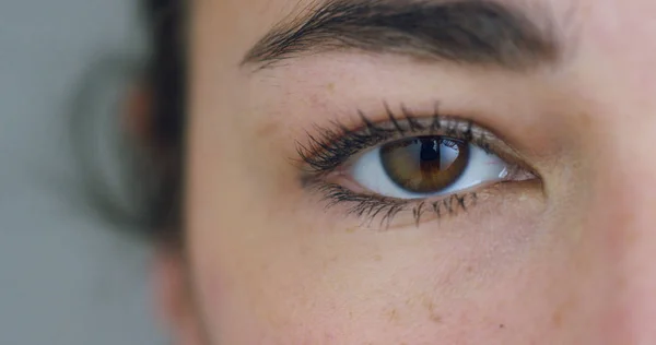 Perfect woman brown eye macro in a sterile environment — Stock Photo, Image