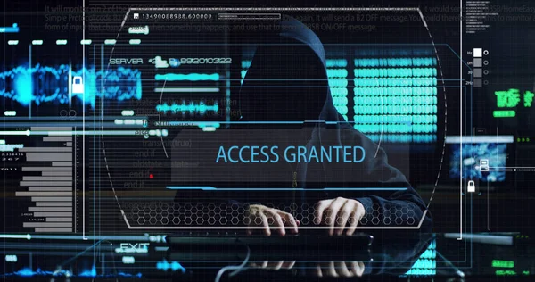 Hacker mencoba untuk memasukkan sistem menggunakan kode dan nomor untuk mencari tahu keamanan password.The hacker memasuki perangkat lunak untuk mencuri login informasi. Konsep: teknologi imersif, realitas ditambah Stok Gambar Bebas Royalti