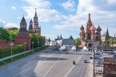 Moskova Kızıl Meydan'a ve St Basil'in kilisede görünümünü