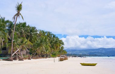 Boracay, Filipinler üzerinde beyaz plaj manzarası