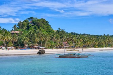Boracay, Filipinler üzerinde beyaz plaj manzarası
