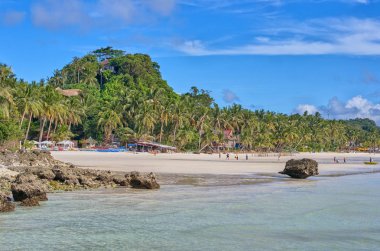 Boracay, Filipinler üzerinde beyaz plaj manzarası