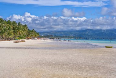 Boracay, Filipinler üzerinde beyaz plaj manzarası