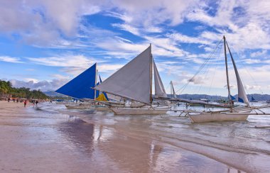 Boracay, Filipinler üzerinde beyaz plaj manzarası