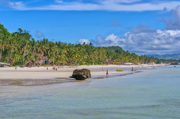 Білий пляж погляд на Боракай, Філіппіни — стокове фото