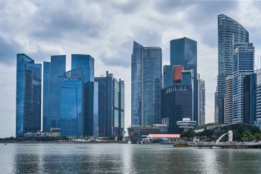 Singapur görünümünde manzarası 