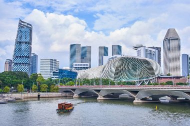 Singapur skiline güzel görünümü