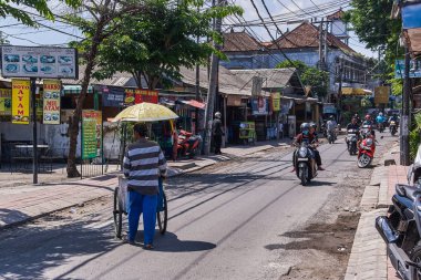 BALI, INDONESIA - DECEMBER 4, 2017: Kuta city traffic