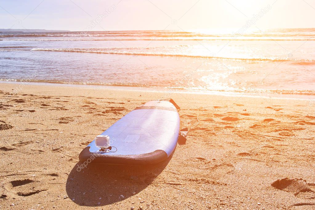 Surfing board on the beach