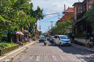 Ubud, Endonezya - 8 Aralık 2017: Şehir merkezinde 