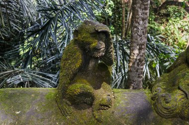 Taş Heykel Ubud maymun orman, Bali Adası, Indonesi maymun