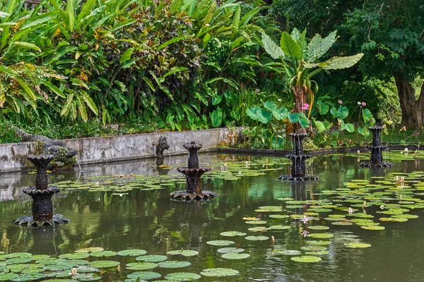 Schöner park in tirta gangga wasserpalast auf bali insel, indo — Stockfoto