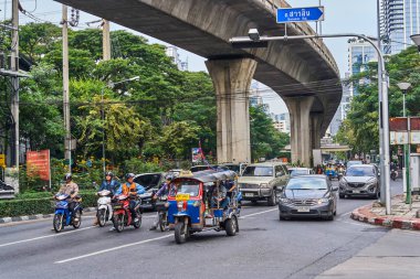 Bangkok, Tayland - 28 Aralık 2017: Modern şehir merkezi b