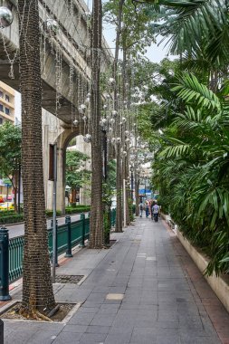 Bangkok, Tayland - 28 Aralık 2017: Modern yeşil şehir merkezi 