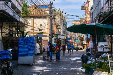 Bangkok, Thailaind - 31 Aralık 2017: Pazar lane 