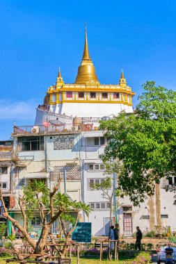 Bangkok, Tayland - 31 Aralık 2017: Wat Saket Tapınağı da kno