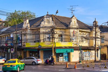 Bangkok, Tayland - 1 Ocak 2018: Yol c merkezinde