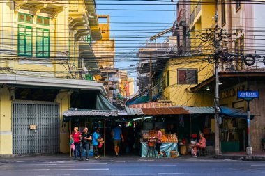 Bangkok, Tayland - 1 Ocak 2018: Chinatown bölge c