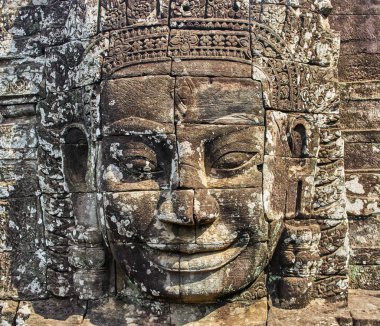 Taş yüzleri Bayon Tapınağı, Siem Reap, Kamboçya