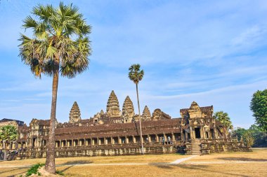 Angkor Wat Tapınağı gün batımı görünümü, Siem reap, Kamboçya