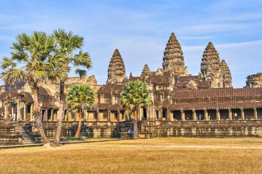 Angkor Wat Tapınağı gün batımı görünümü, Siem reap, Kamboçya