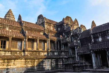 Angkor Wat Tapınağı gün batımı görünümü, Siem reap, Kamboçya