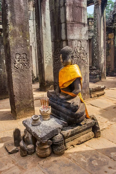 Estátua de Buda Bayon Temple, Siem Reap, Camboja — Fotografia de Stock