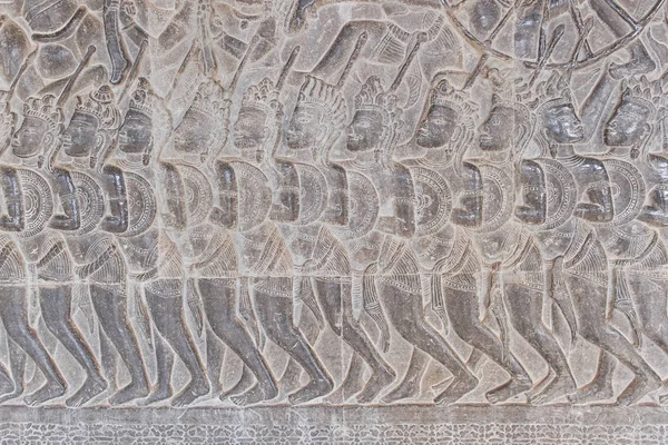 Parte antiga de ornamento enorme no templo de Angkor Wat, Siem Reap, C — Fotografia de Stock