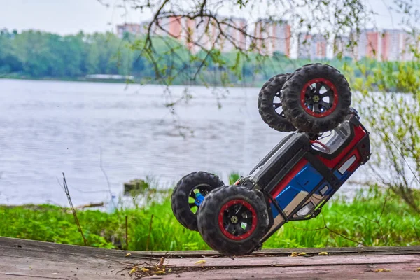 Radio-controlled car movement — Stock Photo, Image