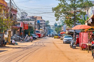 Siem Reap, Kamboçya - 2 Şubat 2018: Şehir sokak