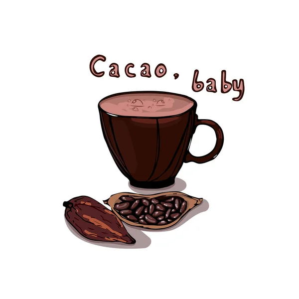 Cacao cup illustration. — Stock vektor