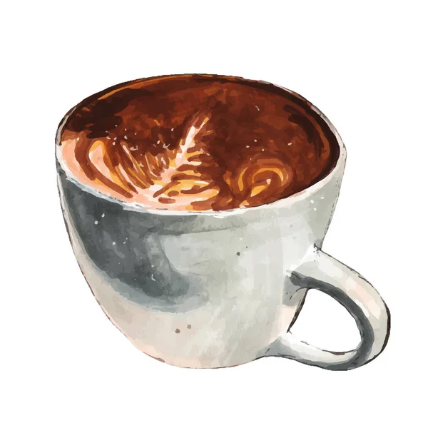 Coffee cup watercolor vector illustration. — Stock Vector