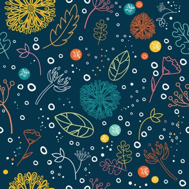 Sevimli çiçek seamless modeli. 