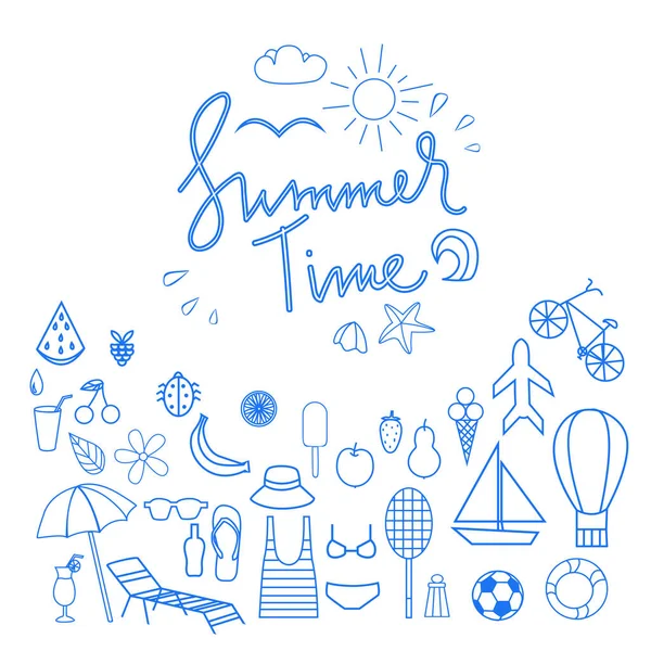 Summer time icon set. — Stock Vector