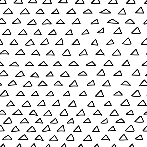 Doodle triángulos patrón sin costura . — Vector de stock