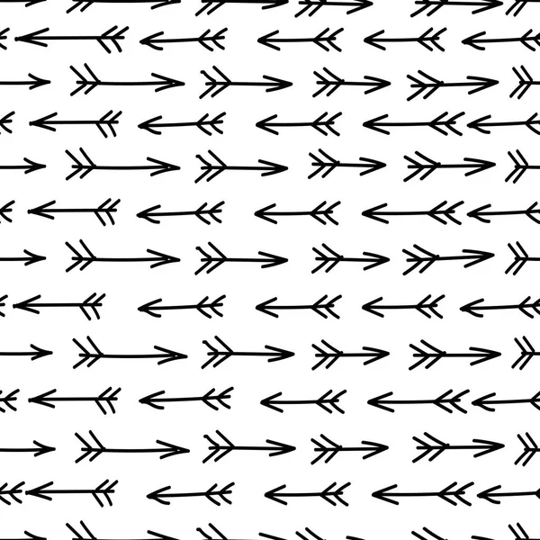 Doodle flechas patrón sin costura . — Vector de stock