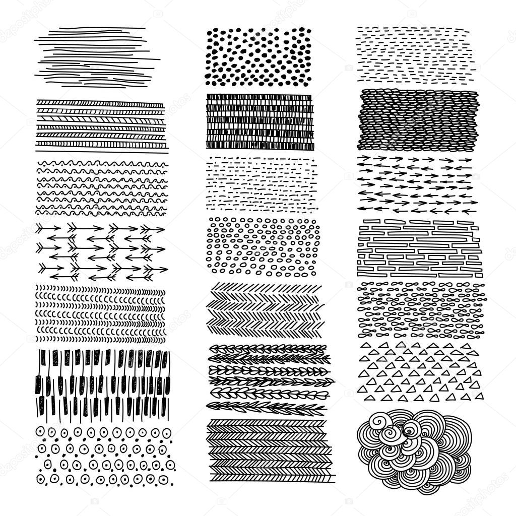 Set of hand drawn doodles isolated on white background. 