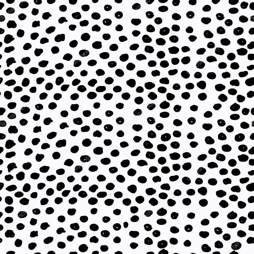 Black dots seamless pattern.