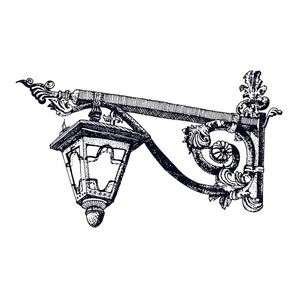 Ilustración del vector de elemento de linterna de la ciudad vieja . — Archivo Imágenes Vectoriales