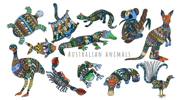 Calendar with australian colorful animals. Stock Illustration