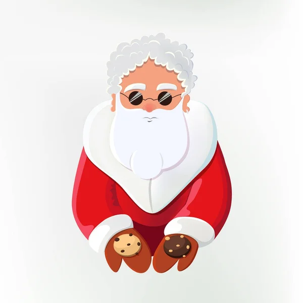 Santa claus nabízí soubory cookie. — Stockový vektor