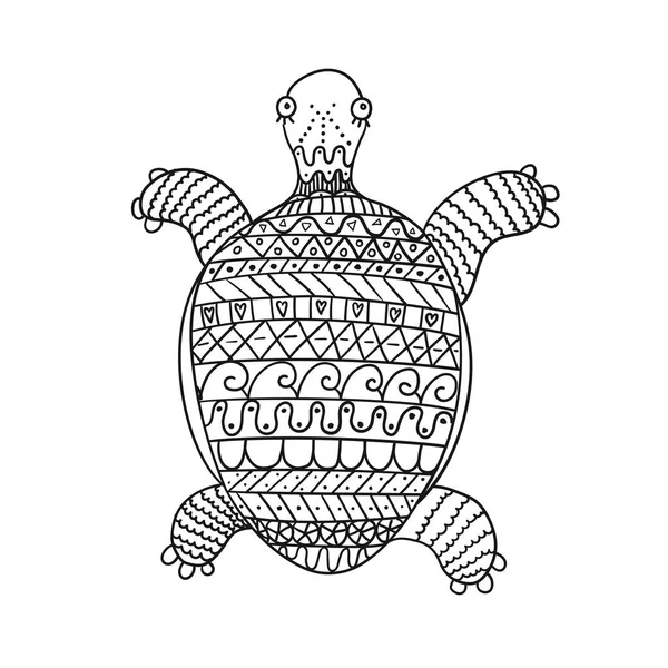 Tartaruga stilizzata isolata su sfondo bianco . — Vettoriale Stock