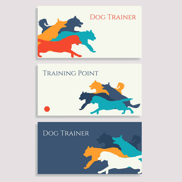 Dog sport leaflets. Trainer business cards.