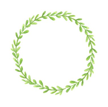 Suluboya el beyaz arka plan üzerinde izole çelenk boyalı.