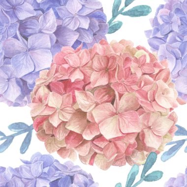 Ortanca suluboya seamless modeli.